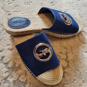 Coach Suede Royal Blue Camille Medallion Espadrilles size 8